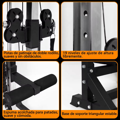 Máquina de Musculación Multiestación Musculación,Maquina Multifuncion Musculacion para Estación de dominadas con Pesas,Maquina Gimnasio para Fitness Gimnasio en Casa, Ejercitar Parte Superior Cuerpo