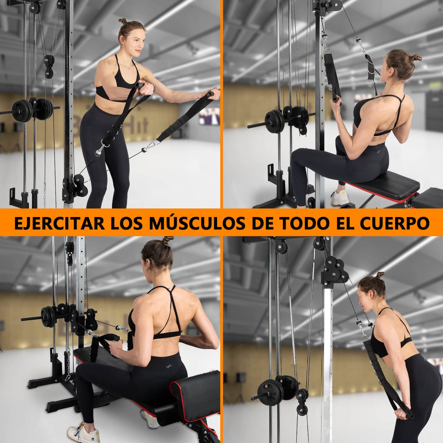 Máquina de Musculación Multiestación Musculación,Maquina Multifuncion Musculacion para Estación de dominadas con Pesas,Maquina Gimnasio para Fitness Gimnasio en Casa, Ejercitar Parte Superior Cuerpo