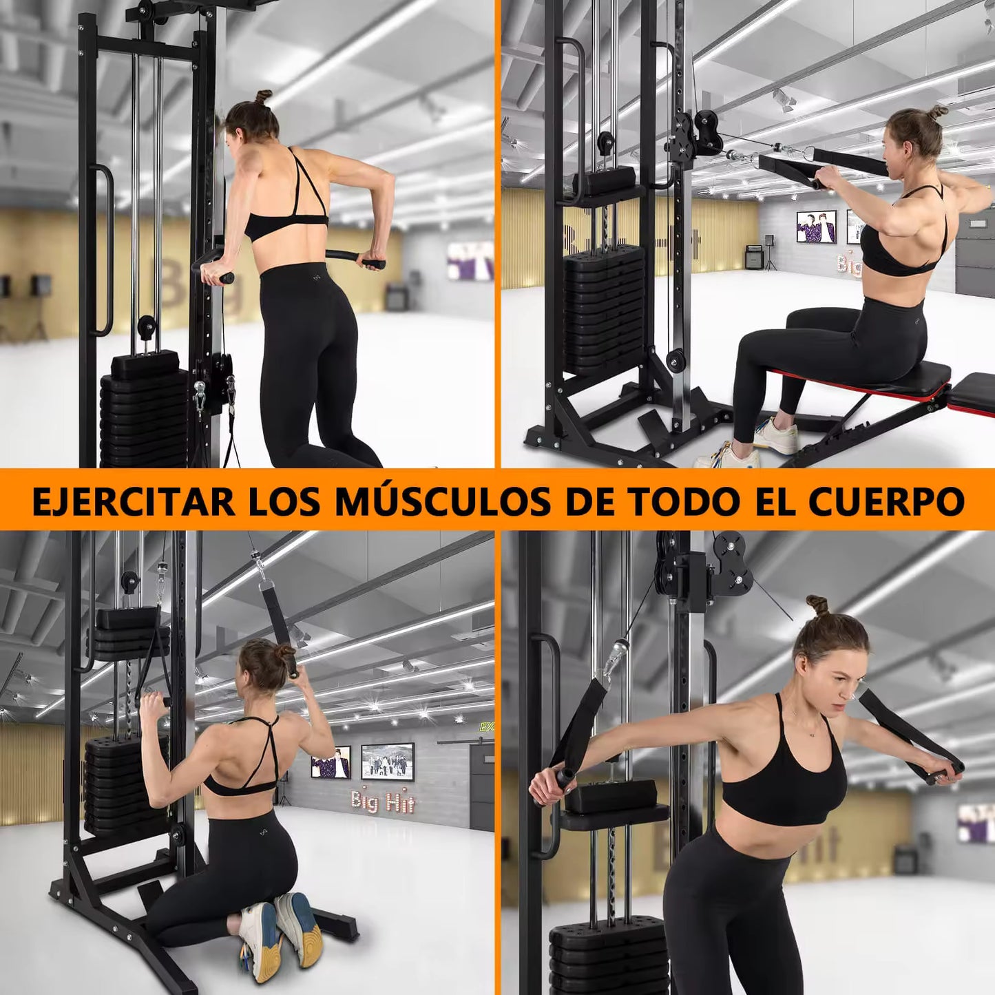Máquina de Musculación Multiestación Musculación,Maquina Multifuncion Musculacion para Estación de dominadas con Pesas,Maquina Gimnasio para Fitness Gimnasio en Casa, Ejercitar Parte Superior Cuerpo