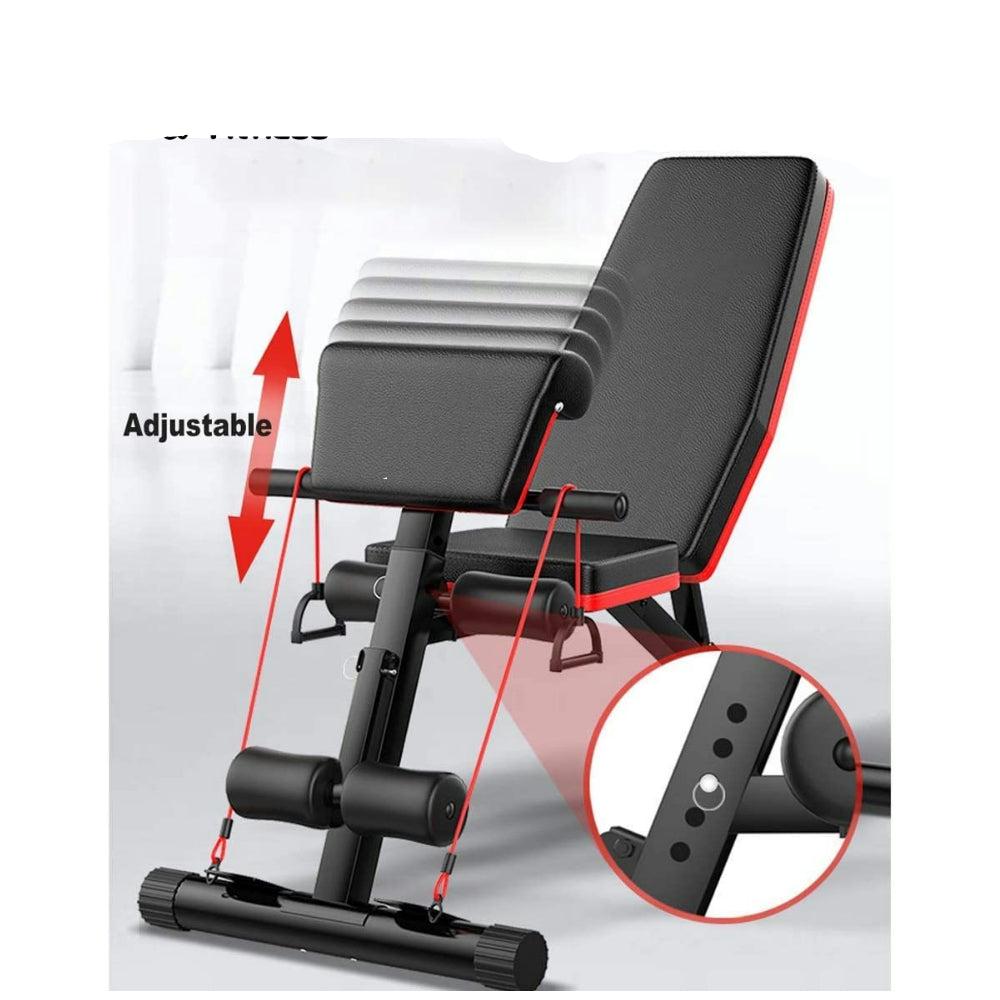 FOLDING MULTIFUNCTIONAL ABDOMINAL BENCH FOR MUSCULATION TRAINING WITH TWO TENSORS, SHIPPING FROM SPAIN