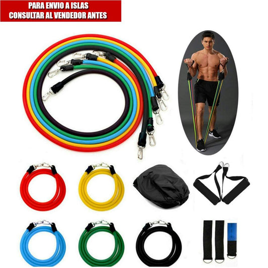 SET 11 UNITS / TAPES, ELASTIC RESISTANCE BAND / EXERCISE CROSSFIT, YOGA / SHIPPING FROM SPAIN