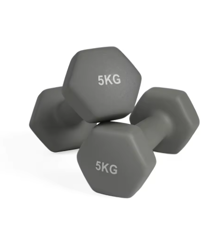 Juego de 2 Mancuernas Hexagonales de Vinilo, Pesas con Núcleo de Hierro y Revestimiento Antideslizante, para Fitness, Musculación y Entrenamiento en Casa, de 1 a 6 kg