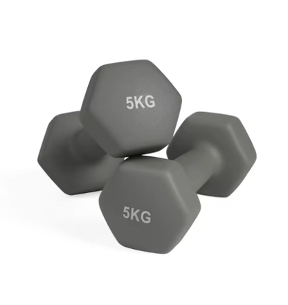 Juego de 2 Mancuernas Hexagonales de Vinilo, Pesas con Núcleo de Hierro y Revestimiento Antideslizante, para Fitness, Musculación y Entrenamiento en Casa, de 1 a 6 kg