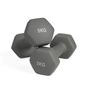 Juego de 2 Mancuernas Hexagonales de Vinilo, Pesas con Núcleo de Hierro y Revestimiento Antideslizante, para Fitness, Musculación y Entrenamiento en Casa, de 1 a 6 kg