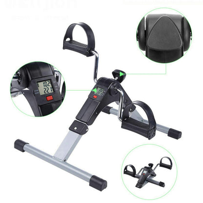 Mini Bicicleta Estática Plegable para Entrenamiento de Piernas y Brazos con Resistencia Ajustable y Pantalla LCD