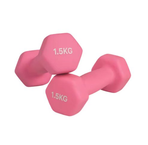 Juego de 2 Mancuernas Hexagonales de Vinilo, Pesas con Núcleo de Hierro y Revestimiento Antideslizante, para Fitness, Musculación y Entrenamiento en Casa, de 1 a 6 kg
