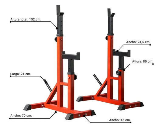 ADJUSTABLE CAGE SHELF SUPPORT FOR BAR AND WEIGHTS | SQUAT RACK FOR MUSCULATION TRAINING, SQUATS, SHIPPING FROM SPAIN