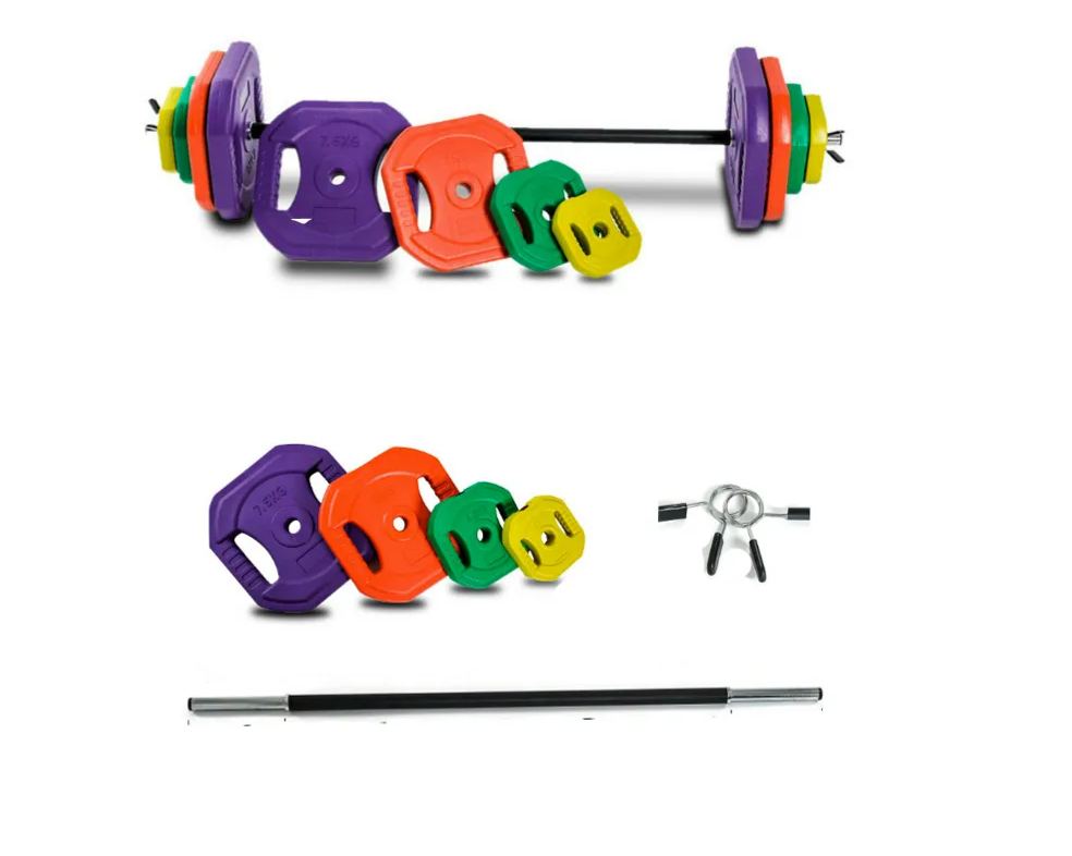 BAR WITH WEIGHTS, BARBELL AND ACCESSORY, FOR BODY PUMP, MUSCULATION, FITNESS, 20-50 KG, FREE SHIPPING