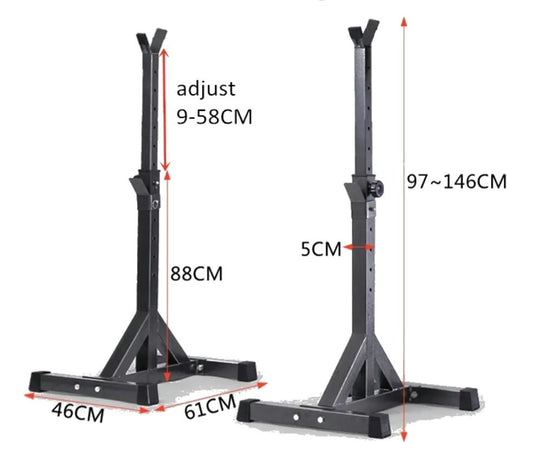 MULTIFUNCTION SHELF SUPPORT FOR BARS AND WEIGHTS | ADJUSTABLE SQUAT RACK FOR MUSCULATION SQUATS | SHIPPING FROM SPAIN