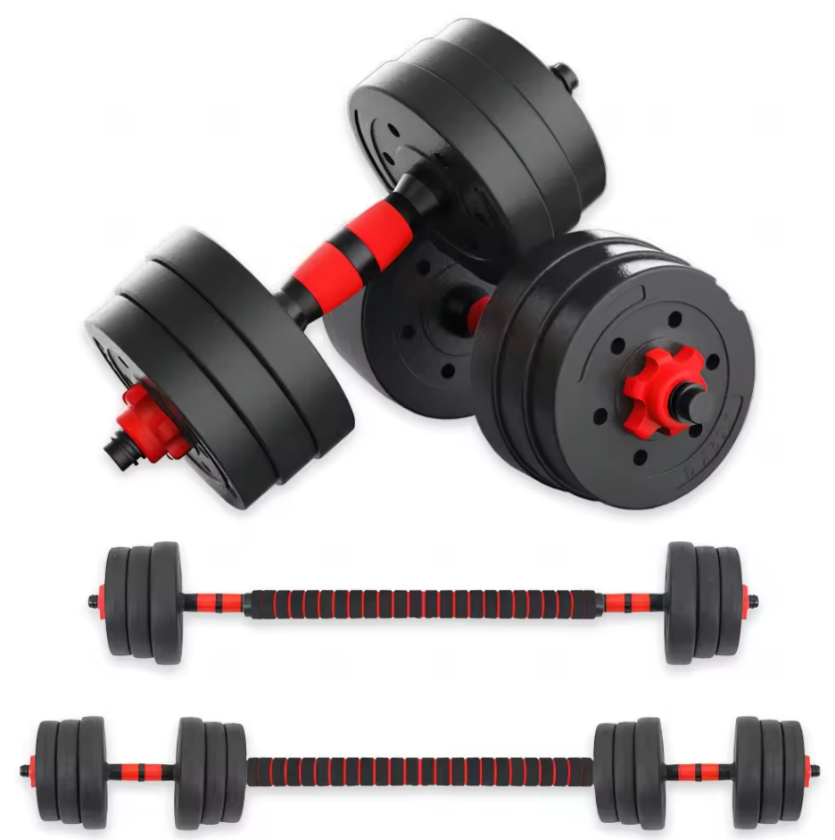 Set de Mancuernas Ajustables 2 en 1 con Barras para Musculación - Multifuncional, 10-50 kg, Mango de Kettlebell Opcional, Envío Gratis